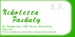 nikoletta paskuly business card